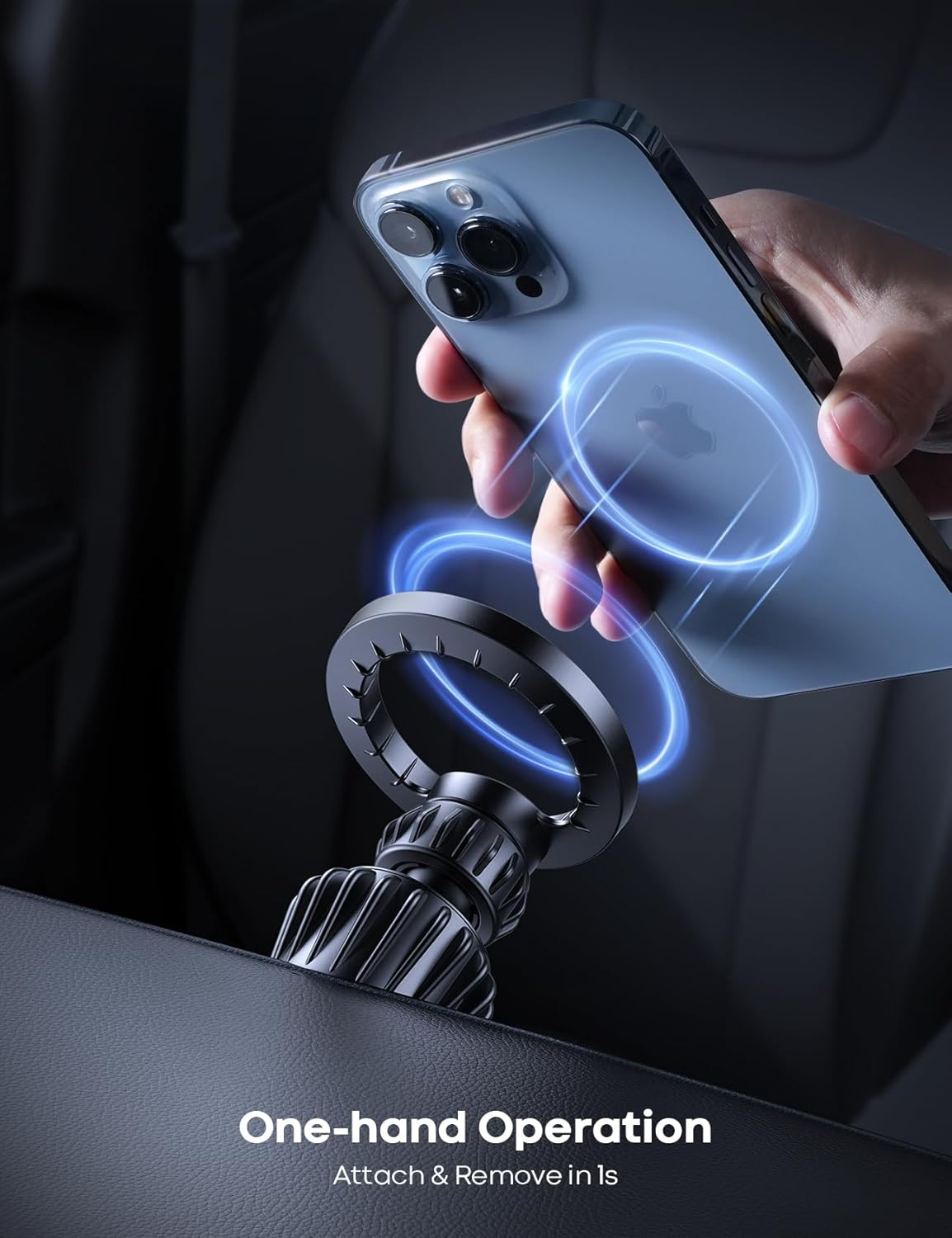 Magnetic Car Phone Mount – One‑Hand Use, Strong Grip