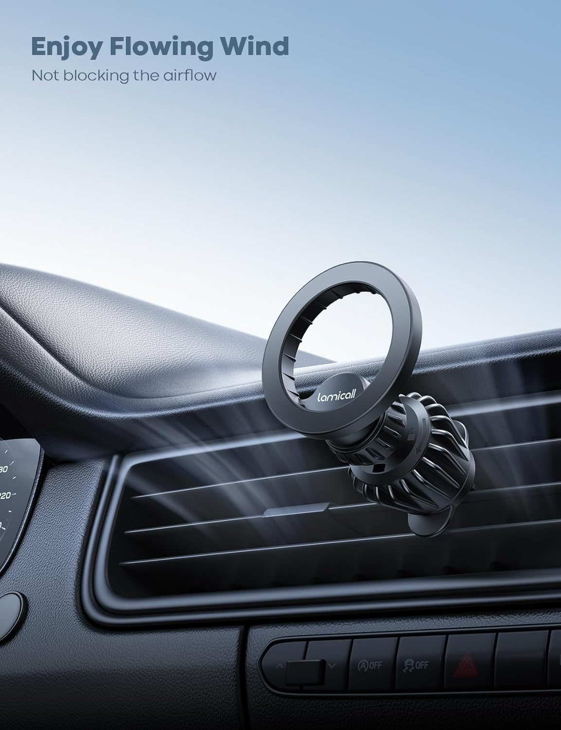 Magnetic Car Phone Mount – One‑Hand Use, Strong Grip