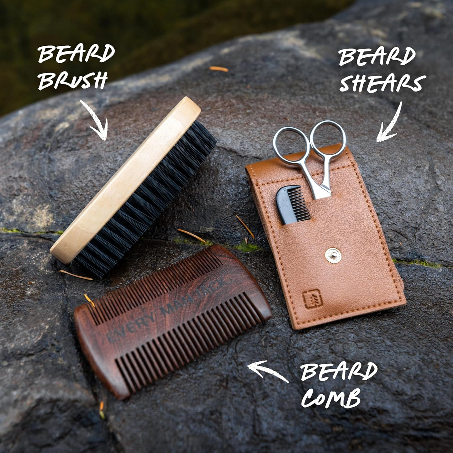 Beard Grooming Gift Kit – Oil, Balm & Comb