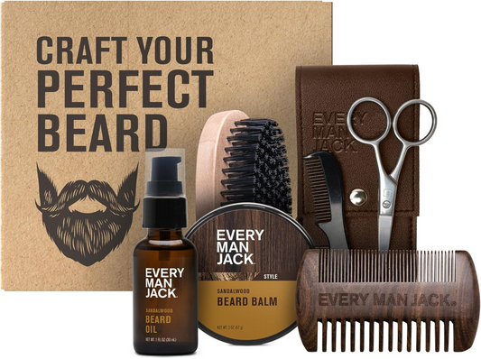 Beard Grooming Gift Kit – Oil, Balm & Comb