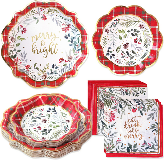 Christmas Party Tableware Set for 10 – Plates & Cups