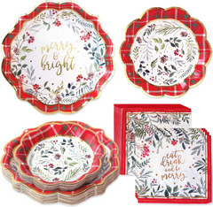 Christmas Party Tableware Set for 10 – Plates & Cups