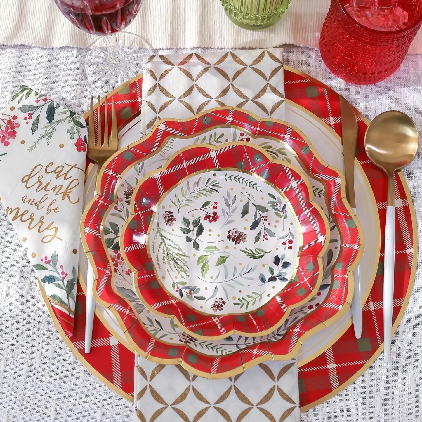 Christmas Party Tableware Set for 10 – Plates & Cups