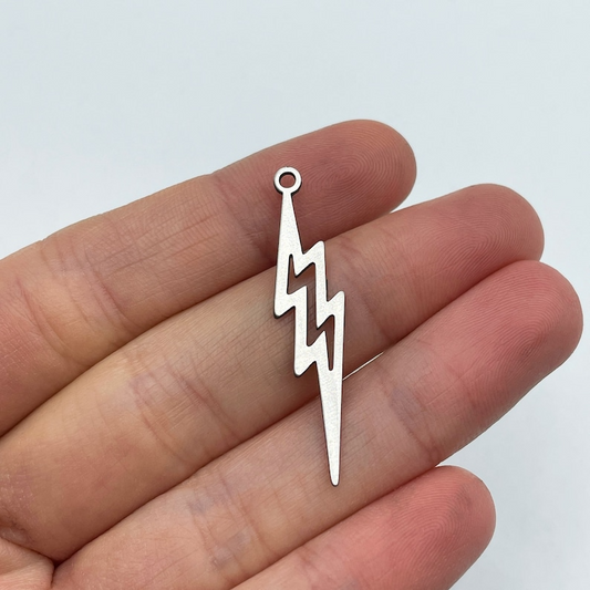Stainless Steel Thunderbolt Bead Necklace – Minimalist Gift for Her